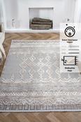 Grey &amp; Cream Persian &amp; Oriental Rug with Soft Pile for Hallway in Runner size 80 × 250 cm image