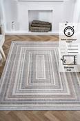 White Patterned Cotton Rug for Bedroom and Living Room image