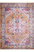 White &amp; Grey Patterned Cotton Rug for Bedroom and Living Room image
