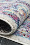 White &amp; Grey Patterned Cotton Rug for Bedroom and Living Room image