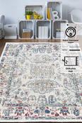 Beige Plain Bordered Rug for Kitchen image
