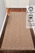 Beige Patterned Bordered Rug for Kitchen image