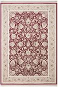Beige &amp; Red Patterned Bordered Rug for Bedroom and Living Room image