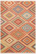 Multicolour Geometric Bordered Rug for Bedroom and Living Room image