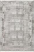 Charcoal &amp; Grey Patterned Distressed Rug with Plush Soft Pile for Bedroom and Living Room image