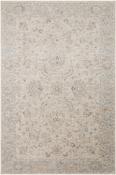 Beige &amp; Cream Floral Bordered Rug with Plush Soft Pile for Bedroom and Living Room image