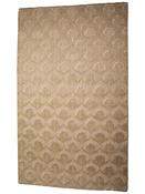 Beige Damask Living Room Rug in Medium size, Hand Loom using Viscose Silk,Blended Wool and Modern design in 153 x 244 cm size image