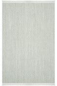 Cream &amp; Green Geometric Rug with Plush Soft Pile for Bedroom and Living Room image