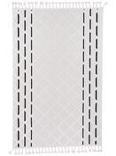 Black Geometric Living Room Rug in Small size, Machine Made using Polyester with Cream and Modern design in 80 x 150 cm size image