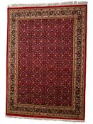 Red Persian &amp; Oriental Area Rug in Medium size, Hand Knotted using Blended Wool with Brown, Black and Traditional design in 152 x 244 cm size image