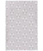 Beige &amp; Brown Geometric Patterned Jute Rug for Bedroom and Living Room image