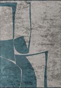 Blue Abstract Living Room Rug in Medium size, Hand Loom using Cotton,Polyester,Acrylic,Viscose with Grey and Modern design in 160 x 230 cm size image