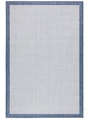 Blue Bordered Living Room Rug in Small size, Machine Made using Polypropylene with White and Modern design in 50 x 80 cm size image