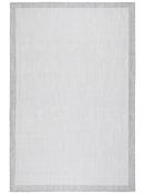 Grey Bordered Living Room Rug in Small size, Machine Made using Polypropylene with White and Modern design in 50 x 80 cm size image