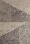 Grey Geometric Living Room Rug in Medium size, Hand Loom using Cotton,Polyester,Acrylic,Viscose with Cream and Modern design in 160 x 230 cm size
