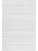 Grey Aztec Bedroom Rug in Small size, Machine Made using Polypropylene with White and Modern design in 50 x 80 cm size image