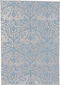 Blue Damask Area Rug in Small size, Machine Made using Polypropylene with Grey and Modern design in 60 x 110 cm size image