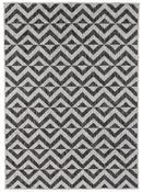 Black Chevron Area Rug in Small size, Machine Made using Polypropylene with Grey and Modern design in 80 x 150 cm size image
