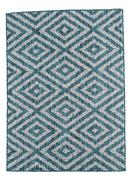 Blue Geometric Area Rug in Small size, Machine Made using Polypropylene with Grey and Modern design in 120 x 170 cm size image