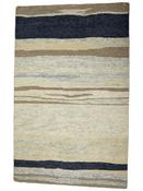 Blue &amp; Beige Abstract Wool Hand Tufted Rug with Plush Soft Pile for Bedroom and Living Room in Medium size 153 x 244 cm image