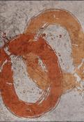 Beige Abstract Living Room Rug in Medium size, Hand Loom using Cotton,Polyester,Acrylic,Viscose with Orange and Modern design in 160 x 230 cm size image