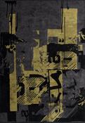 Black Abstract Area Rug in Medium size, Hand Loom using Cotton,Polyester,Acrylic,Viscose with Grey, Yellow and Modern design in 160 x 230 cm size image