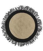 Beige Jute &amp; Sisal Area Rug in Round size, Hand Woven using Polypropylene with Black and Modern design in 120 x 120 cm size image