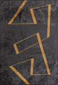 Grey Geometric Living Room Rug in Medium size, Hand Loom using Cotton,Polyester,Acrylic,Viscose with Yellow and Modern design in 160 x 230 cm size image