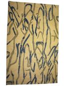 Beige Abstract Area Rug in Medium size, Hand Tufted using Blended Wool with Black and Modern design in 153 x 244 cm size image