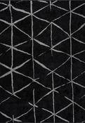 Black Geometric Living Room Rug in Medium size, Hand Loom using Cotton,Polyester,Acrylic,Viscose with Grey and Modern design in 160 x 230 cm size image