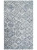 Grey Aztec Living Room Rug in Medium size, Hand Tufted using Blended Wool with White and Modern design in 153 x 244 cm size image