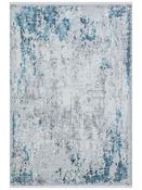 Blue Distressed Bedroom Rug in Small size, Machine Made using Polyester,Polypropylene with Grey and Modern design in 80 x 150 cm size image