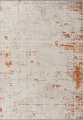 Grey Abstract Living Room Rug in Medium size, Hand Loom using Cotton,Polyester,Acrylic,Viscose with Orange and Modern design in 160 x 230 cm size image