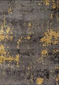 Black Abstract Area Rug in Medium size, Hand Loom using Cotton,Polyester,Acrylic,Viscose with Grey, Yellow and Modern design in 160 x 230 cm size image