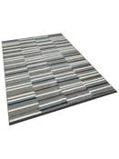 Blue Stripes Area Rug in Small size, Machine Made using Polyester with Grey, Cream and Modern design in 135 x 210 cm size image