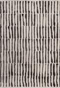 Black Abstract Bedroom Rug in Medium size, Hand Loom using Cotton,Polyester,Acrylic,Viscose with Grey, Cream and Modern design in 160 x 230 cm size image