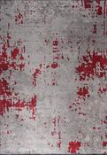 Red Abstract Living Room Rug in Medium size, Hand Loom using Cotton,Polyester,Acrylic,Viscose with Grey and Modern design in 160 x 230 cm size image
