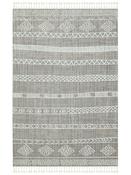 Grey Aztec Living Room Rug in Small size, Machine Made using Polyester with White and Modern design in 80 x 150 cm size image