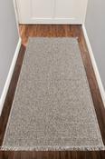 Grey &amp; Charcoal Plain Scandi Rug for Bedroom and Living Room in Runner size image
