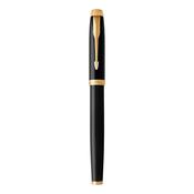parker im black gold trim rollerball fine point black pen image