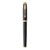 parker im rollerball premium black gold trim fine pen
