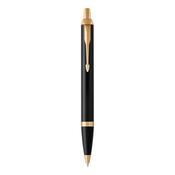 parker im ballpoint black gold trim medium point blue pen