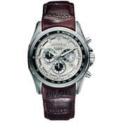 roamer chronograph rockshell mark iii gents quartz stainless steel white dial strap watch image