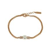 finesse rose gold crystal pearl bracelet image