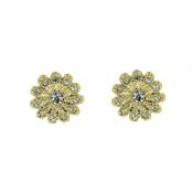 crystal flower gold plated earring image