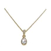 cachet crystal pear cut gold plated pendant image