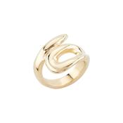 uno de 50 tangled 12mm ring in brass clad with  gold