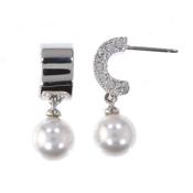 crystal drop rhodium earring image