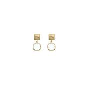 aquaforte aquacaramelle earrings with aquamarine faceted venitian glass image