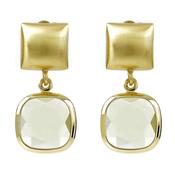 aquaforte aquacaramelle earrings with green faceted glass stone image